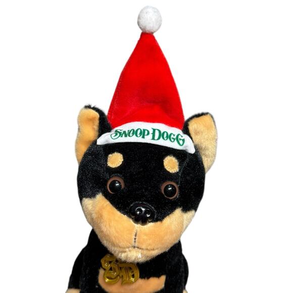Snoop Dogg Plush Stuffed Doberman Dog w/ Chain Snoop on the Stoop Christmas Pup‎ - Picture 2 of 9